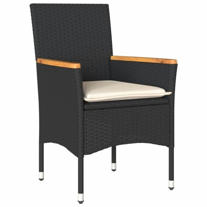 Vidaxl Lot de 2 chaises de jardin rotin noir - Jusqu'à 35% de remise