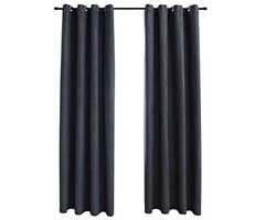 Vidaxl Lot de 2 rideaux occultants anthracite 140x225 cm - 57% de remise