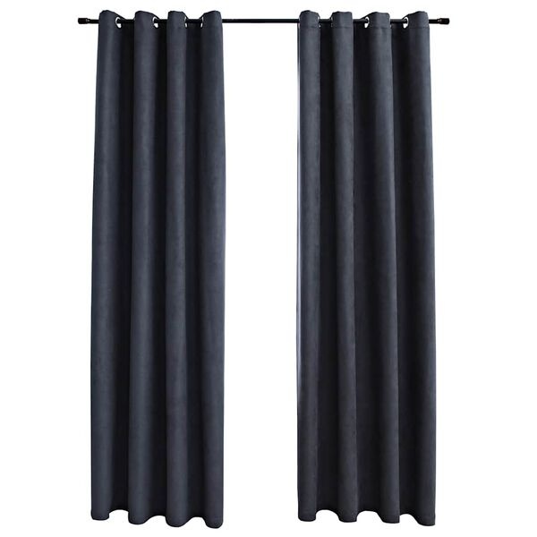 Vidaxl Lot de 2 rideaux occultants 140x225 cm anthracite - Jusqu'à -32%