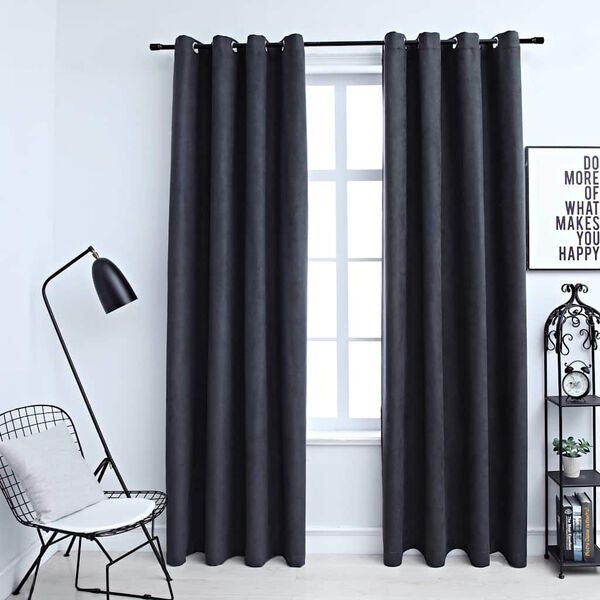 Vidaxl Lot de 2 rideaux occultants 140x225 cm anthracite - Jusqu'à -32%