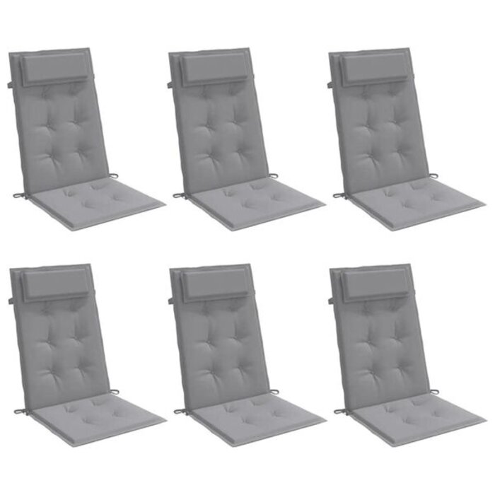 Vidaxl Lot de 6 coussins pour chaise haute, gris, 120x50cm - Jusqu'à -34%