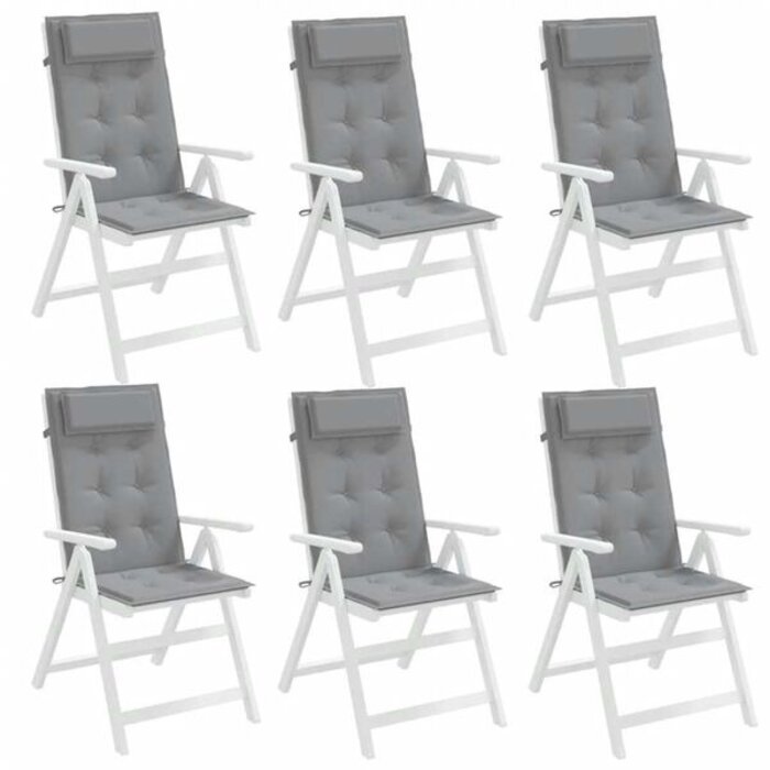 Vidaxl Lot de 6 coussins pour chaise haute, gris, 120x50cm - Jusqu'à -34%