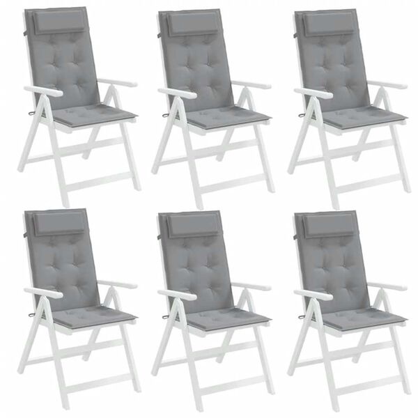 Vidaxl Lot de 6 coussins pour chaise haute, gris, 120x50cm - Jusqu'à -34%