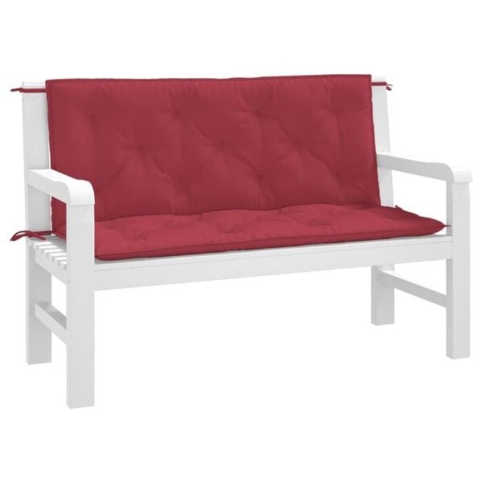 Vidaxl Lot de 2 coussins pour banc de jardin rouge vin - Jusqu'à -32%