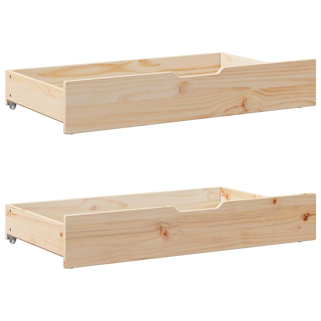 Vidaxl Lot de 2 tiroirs de lit en pin massif - Jusqu'à -35% sur votre rangement