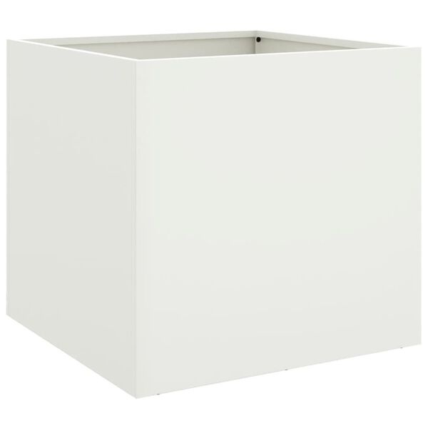 Vidaxl Bac à fleurs en acier blanc 49x47x46 cm - Jusqu'à 33% de remise