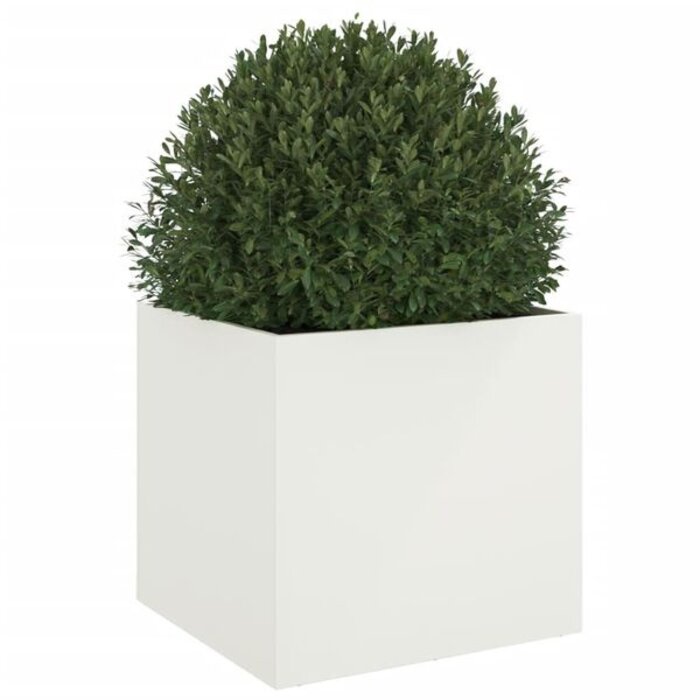 Vidaxl Bac à fleurs en acier blanc 49x47x46 cm - Jusqu'à 33% de remise