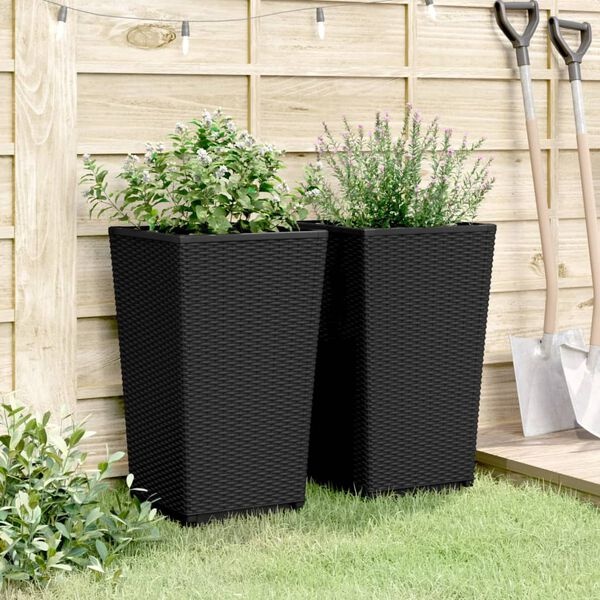 Vidaxl Lot de 2 jardinières aspect rotin - Jusqu'à 34% de remise