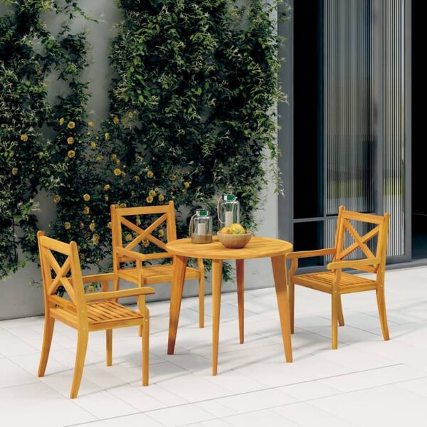Vidaxl Lot de 3 chaises de jardin en acacia massif - Jusqu'à 35 % de remise