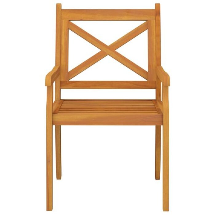 Vidaxl Lot de 3 chaises de jardin en acacia massif - Jusqu'à 35 % de remise