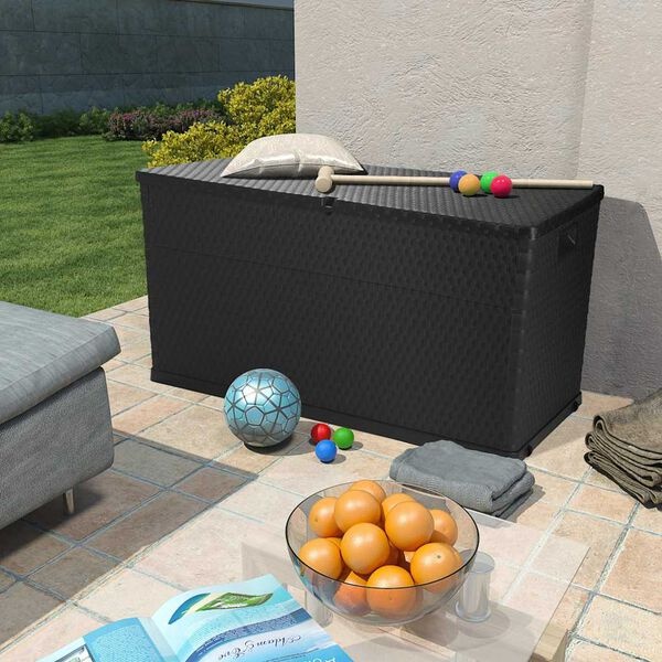 Vidaxl Coffre de jardin aspect rotin 420L - Jusqu'à 35% de remise