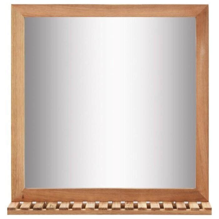 Vidaxl Miroir de salle de bain en noyer massif avec étagère - Jusqu'à -33%