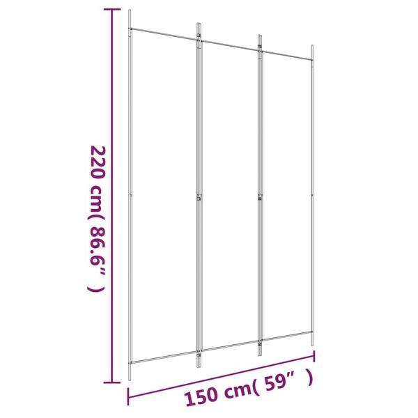 Vidaxl Paravent 3 panneaux 150x220 cm blanc - Jusqu'à -33% de remise