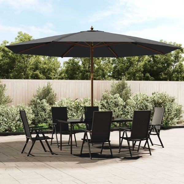 Vidaxl Parasol en bois anthracite 400x273 cm - Jusqu'à -35% sur l'outlet