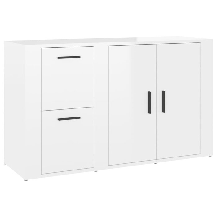 Vidaxl Buffet blanc brillant 100cm - Design moderne - Jusqu'à -34%