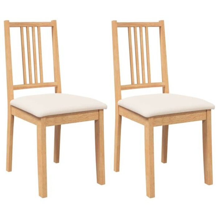 Vidaxl Lot de 2 chaises en bois massif et coussins - Jusqu'à -34%
