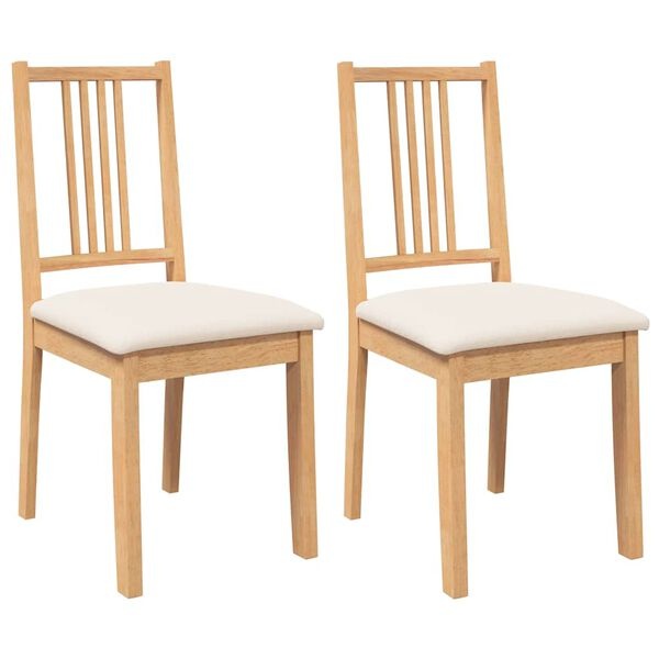 Vidaxl Lot de 2 chaises en bois massif et coussins - Jusqu'à -34%