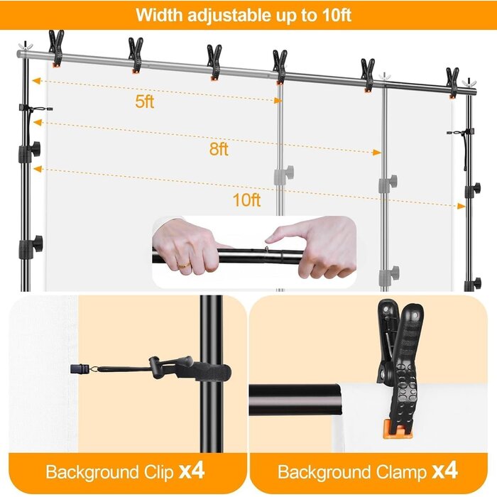 Système de support de fond studio 2,6m x 3m - Jusqu'à -34% sur l'outlet