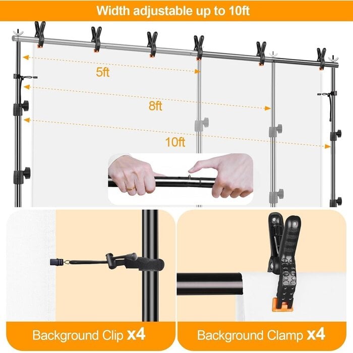 Support de fond studio photo réglable 2,6x3m - Jusqu'à -34% sur l'outlet