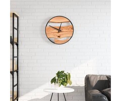 Vidaxl Horloge murale fer et bois d'olivier Ø 35 cm - 57% de remise