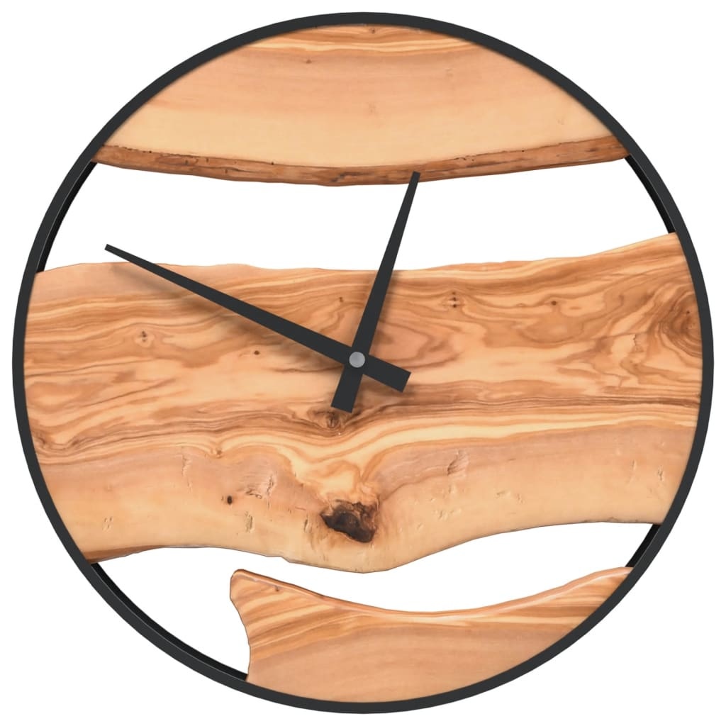 Vidaxl Horloge murale en fer et bois d'olivier Ø 35 cm - Jusqu'à -34%