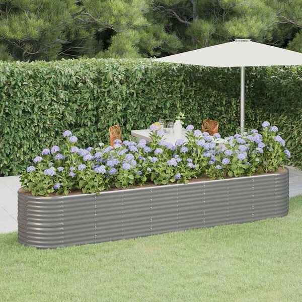 Vidaxl Jardinière surélevée ovale acier gris 368 cm - Jusqu'à 34 % de remise