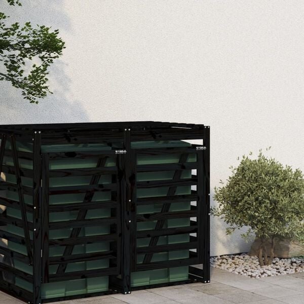 Vidaxl Extension pour abri de poubelle en bois noir - Jusqu'à 46% de réduction