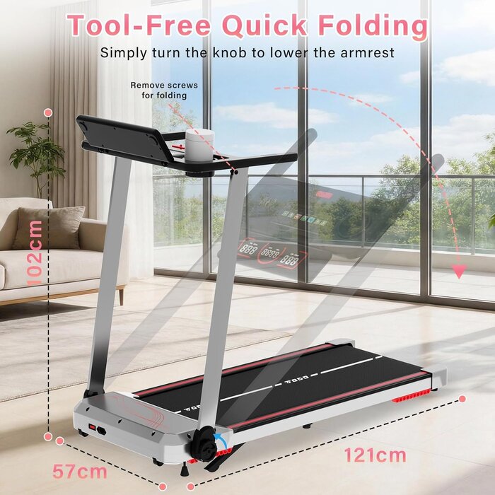 Tapis de course pliable 12 km/h - Bluetooth & LED - Jusqu'à 35% de réduction