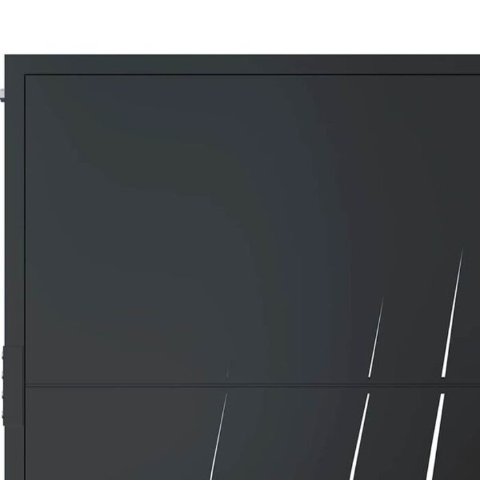 Vidaxl Portillon de jardin acier anthracite motif herbier - Jusqu'à -35%