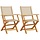 Lot de 2 chaises de jardin pliantes en acacia et poly rotin - Jusqu'à 35% de rabais