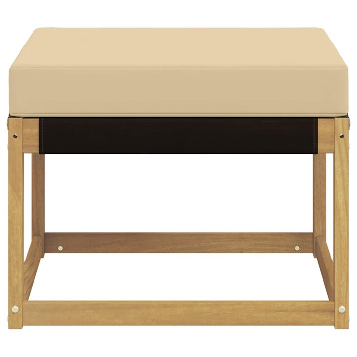 Vidaxl Repose-pieds de jardin acacia et tissu blanc - Jusqu'à 34% de réduction