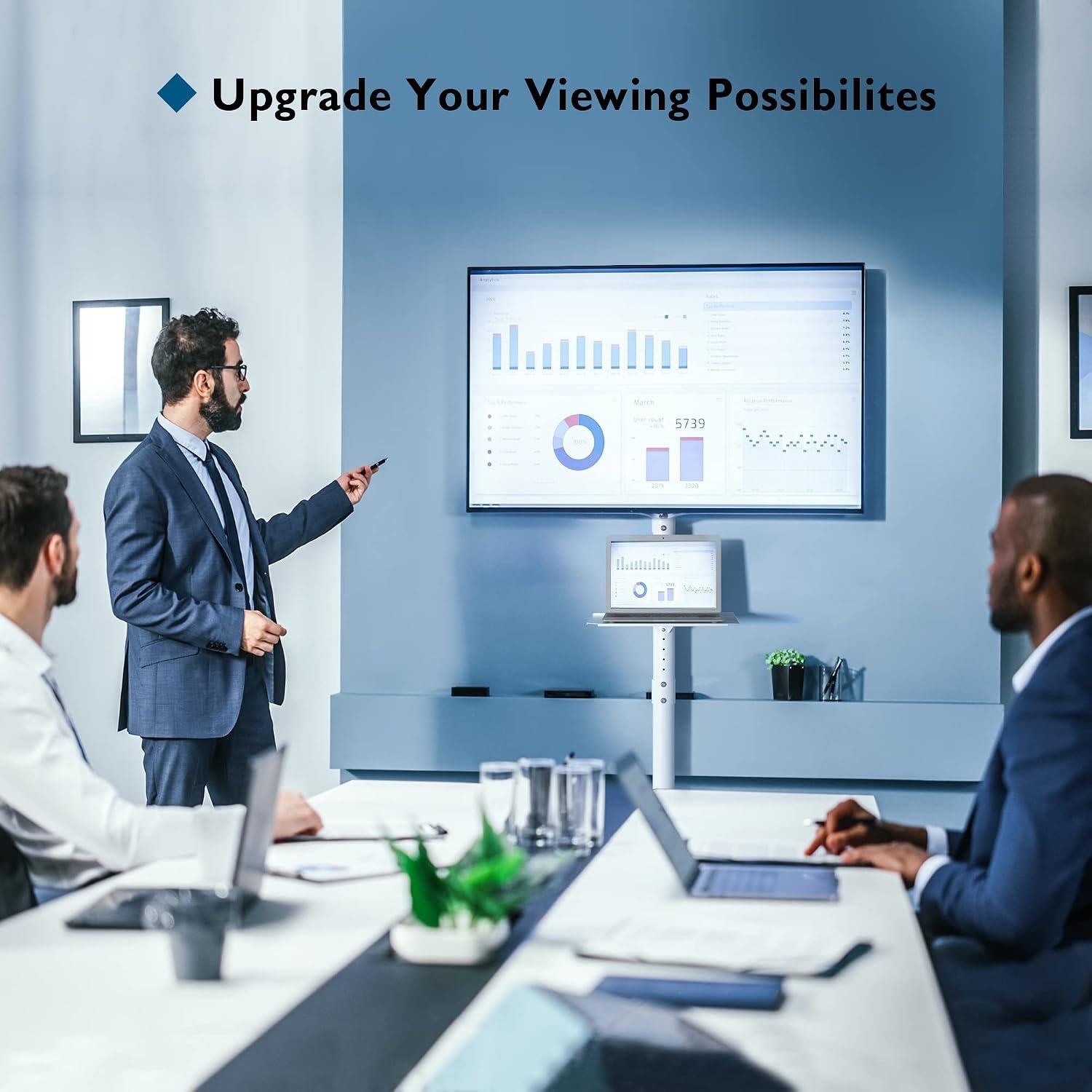 Support TV Mobile Réglable avec Tablette (23-60 pouces) - Jusqu'à -34%