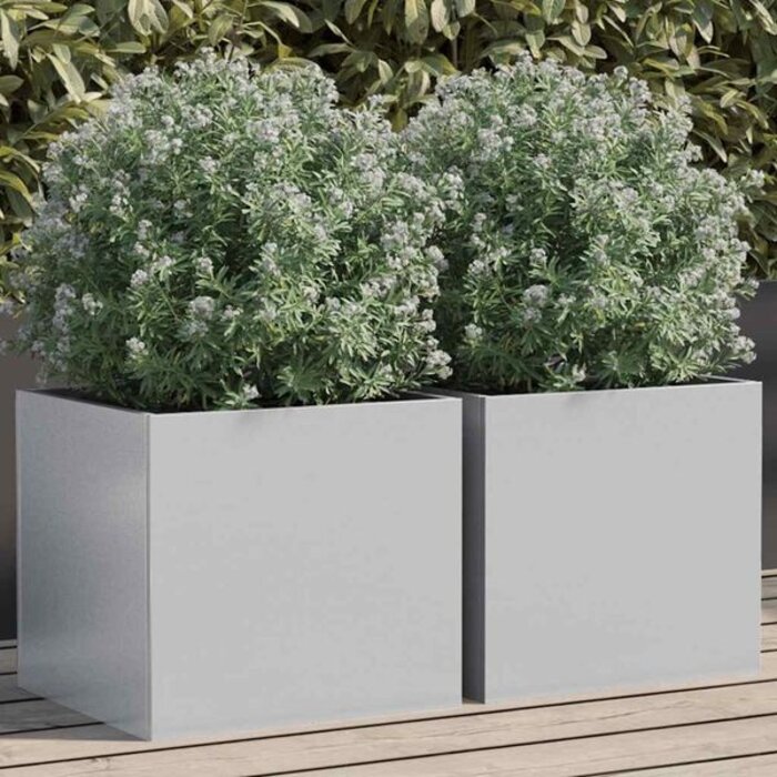Vidaxl Lot de 2 jardinières acier galvanisé - Jusqu'à -33%
