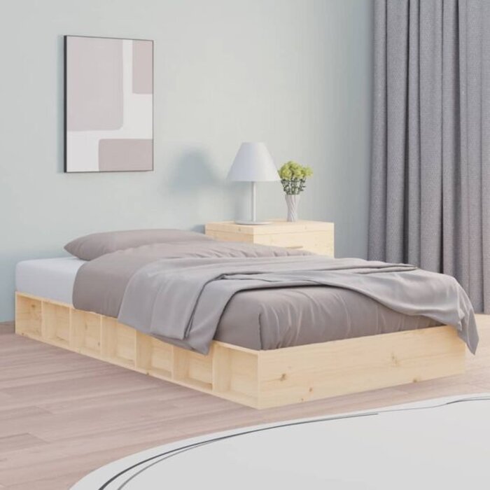 Vidaxl Cadre de lit en pin massif 120x190 cm - Jusqu'à -35%