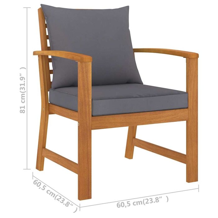 Vidaxl Lot de 2 chaises de jardin en acacia massif - Jusqu'à 34% de remise