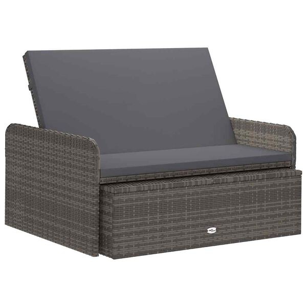 Vidaxl Salon de jardin 2 pièces en résine tressée gris - Jusqu'à -35%