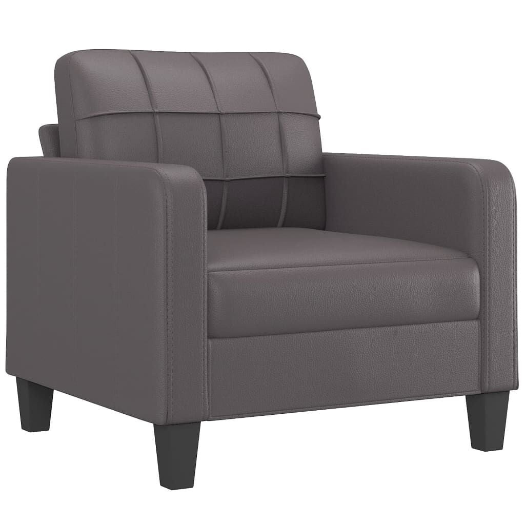 Vidaxl Fauteuil 60 cm en similicuir gris - Jusqu'à -33% sur nos retours clients