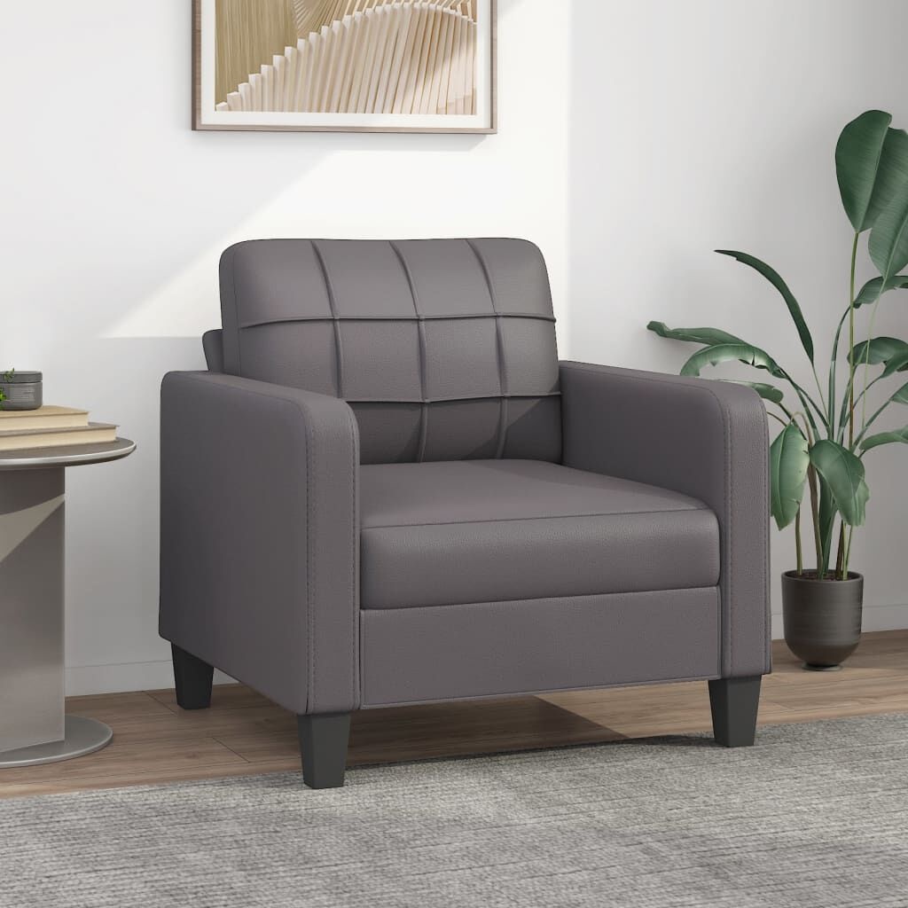 Vidaxl Fauteuil 60 cm en similicuir gris - Jusqu'à -33% sur nos retours clients