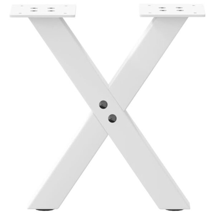 Vidaxl Pieds de table basse en X, acier blanc - Jusqu'à 33% de remise