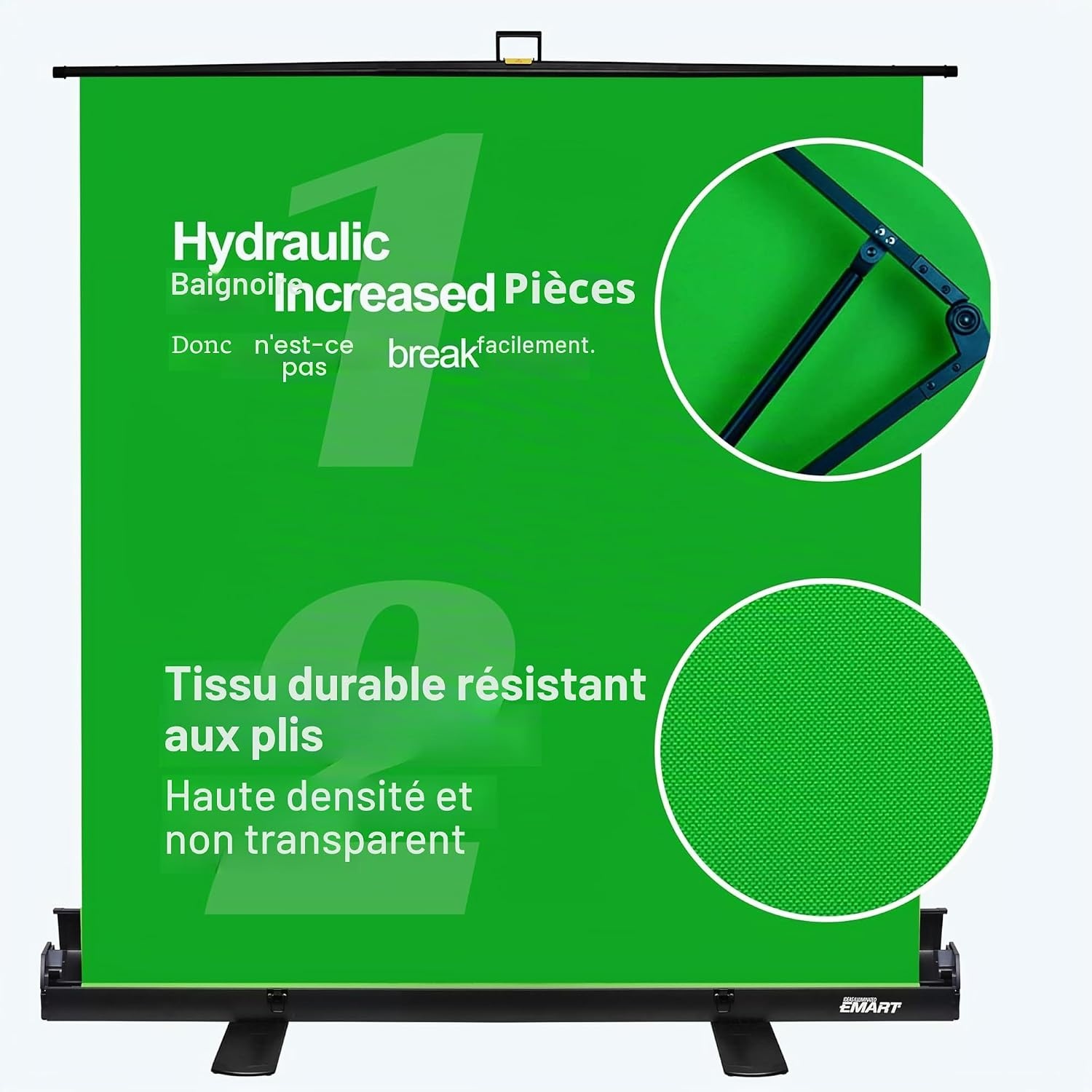 Fond vert pliable 155x200cm pour studio et streaming - Jusqu'à -35%