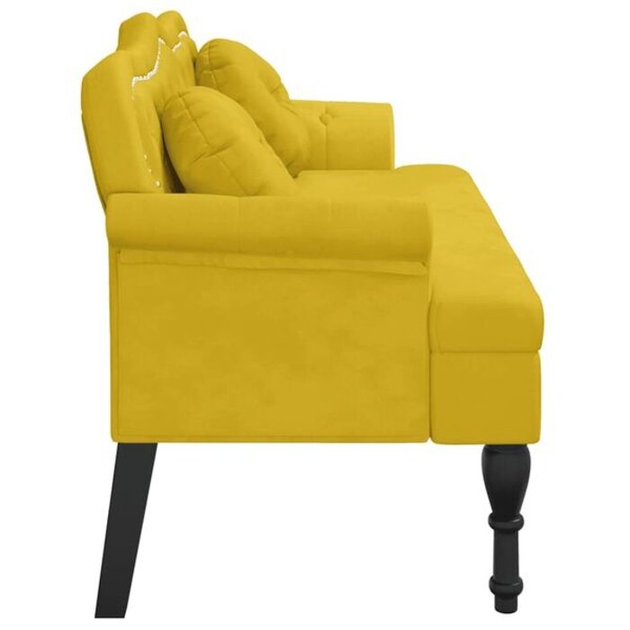 Vidaxl Banquette en velours jaune - Style classique - Jusqu'à -35% d'économie