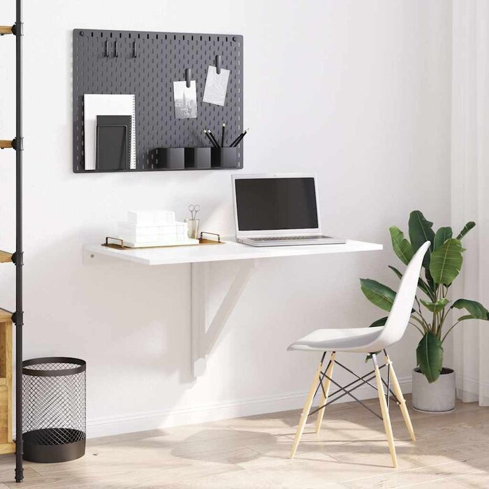 Vidaxl Table murale pliante 100x60 cm blanc - Jusqu'à -34% sur le prix d'origine