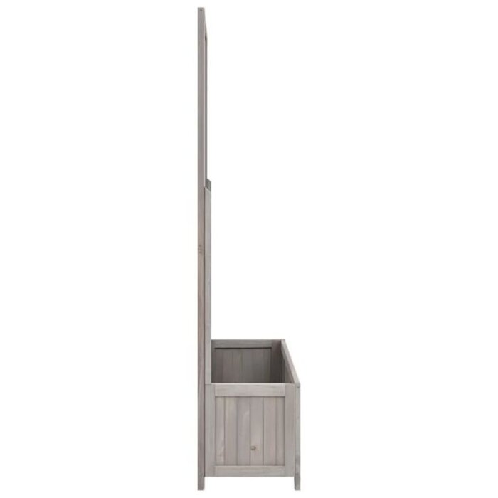 Vidaxl Jardinière avec treillis en bois de sapin - Gris - Jusqu'à -34%
