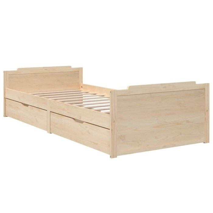 Vidaxl Lit 90x200 cm en pin massif avec tiroirs - Jusqu'à -35% d'économie