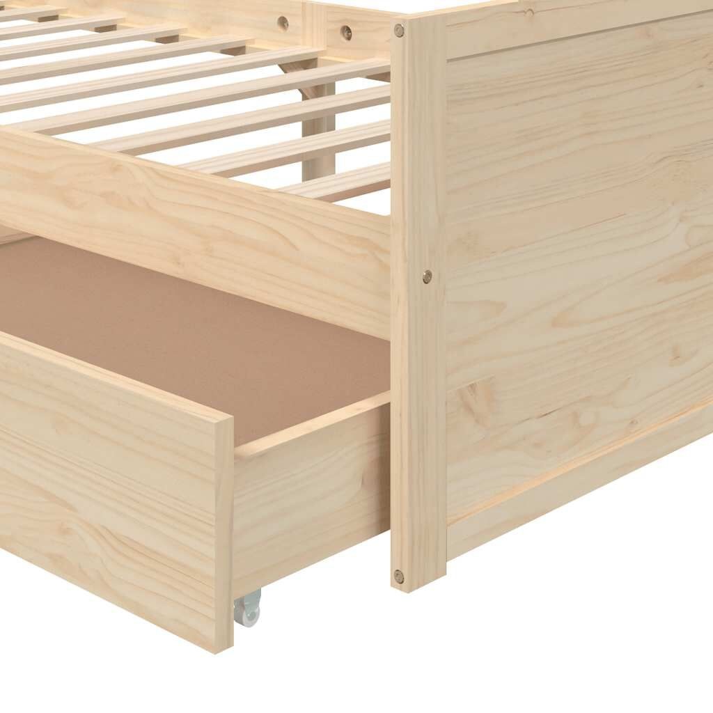 Vidaxl Lit 90x200 cm en pin massif avec tiroirs - Jusqu'à -35% d'économie