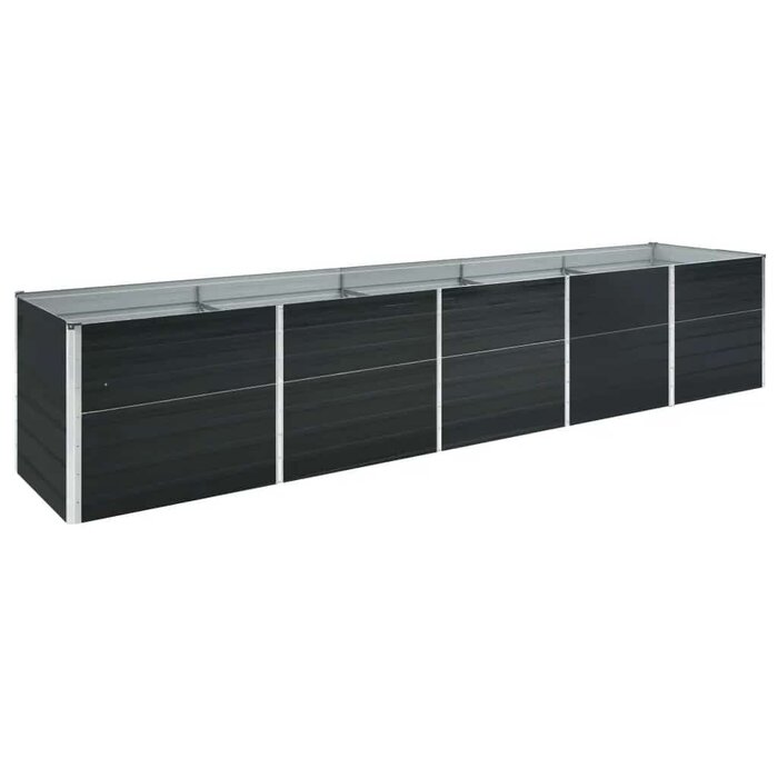 Vidaxl Grande jardinière en acier galvanisé 400cm - Anthracite - Jusqu'à -34%