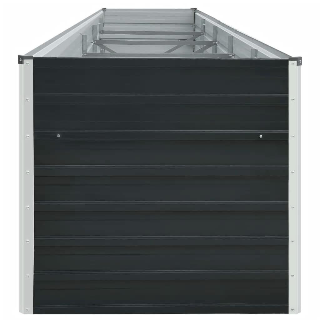 Vidaxl Grande jardinière en acier galvanisé 400cm - Anthracite - Jusqu'à -34%