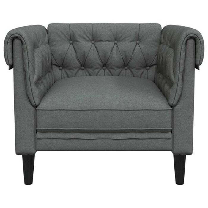 Vidaxl Fauteuil Chesterfield gris foncé - Style classique - Jusqu'à -35%