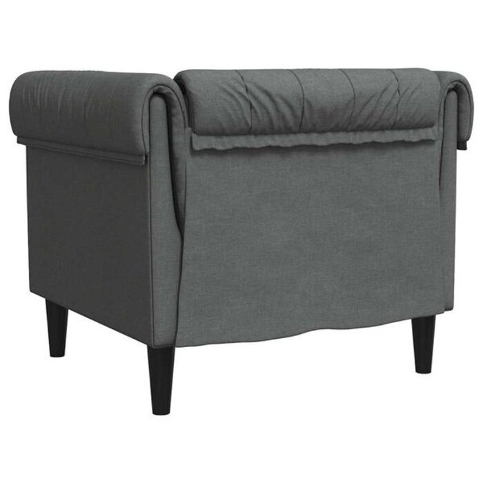 Vidaxl Fauteuil Chesterfield gris foncé - Style classique - Jusqu'à -35%