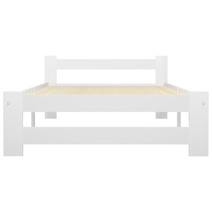 Vidaxl Cadre de lit en pin massif 100x200 cm blanc - Jusqu'à 34% de remise